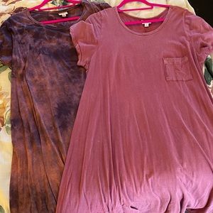 LuLaRoe Carly Tshirt Dress - Set of 2